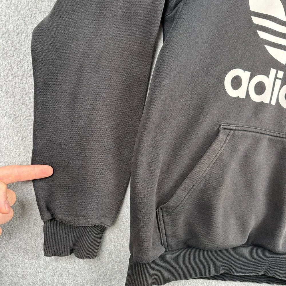 Adidas‎ Hoodie Mens Medium Black Trefoil Logo Pullover Sweatshirt Raglan Sleeve